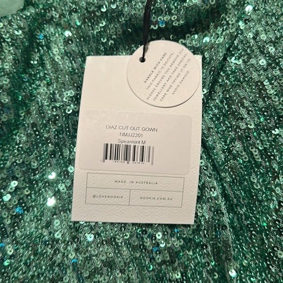 NOOKIE Diaz Cut Out Gown Spearmint M - Picture 5 of 10
